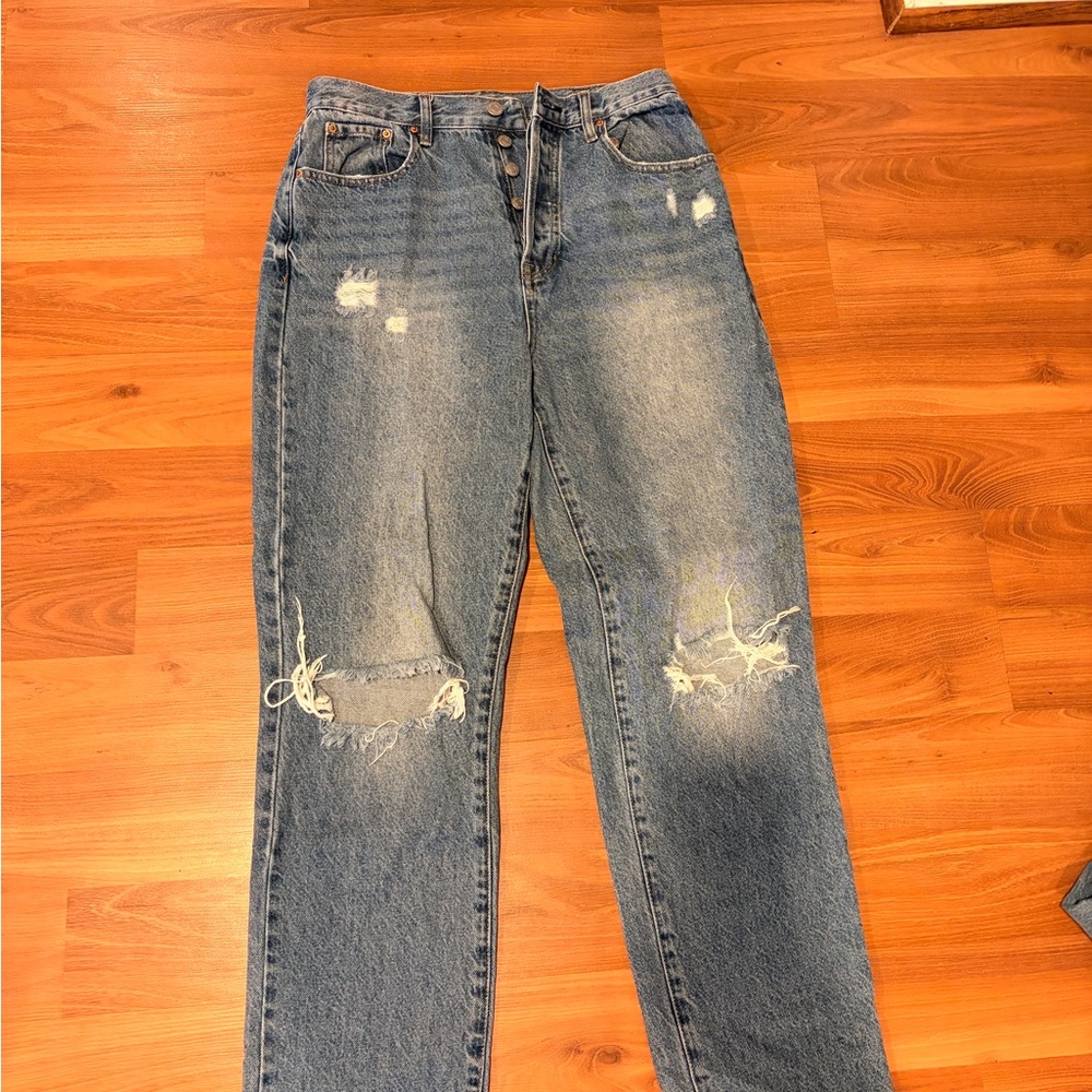 PacSun Relaxed Fit Distressed Blue Jeans